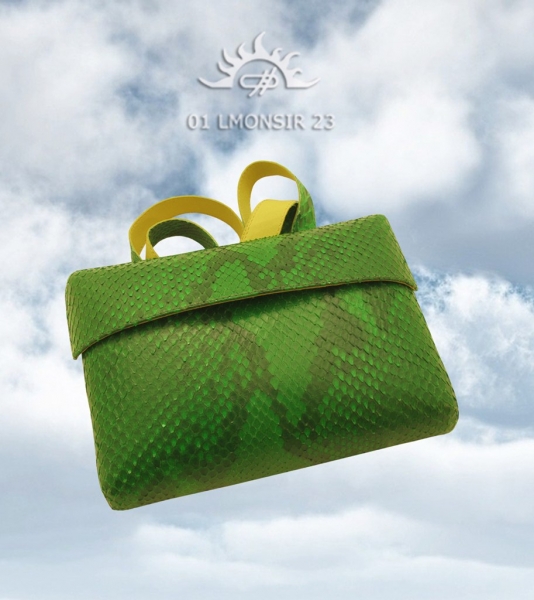 мини-сумка зеленый питон